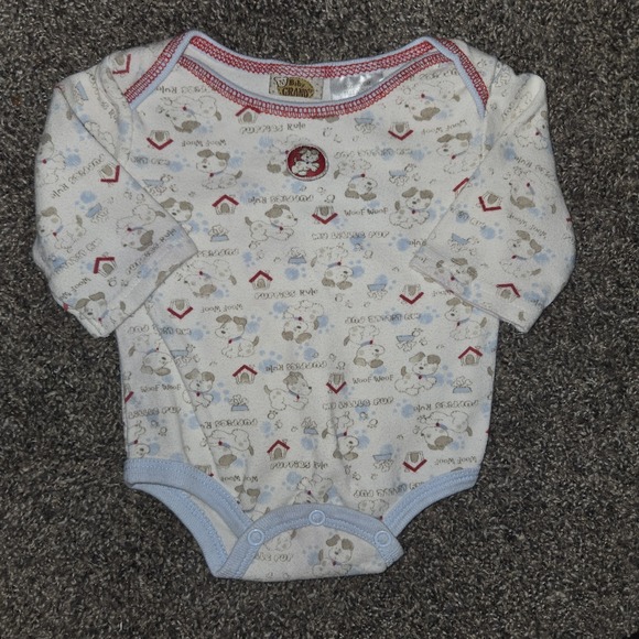 Vtg Baby Grand 3 Piece Set Body Suit Sweatshirt Pants Fleece Blue 3-6 Months - Picture 4 of 5